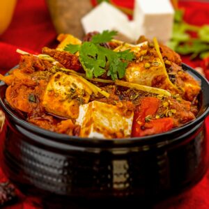Paneer Masala (stir fried cheese dish).